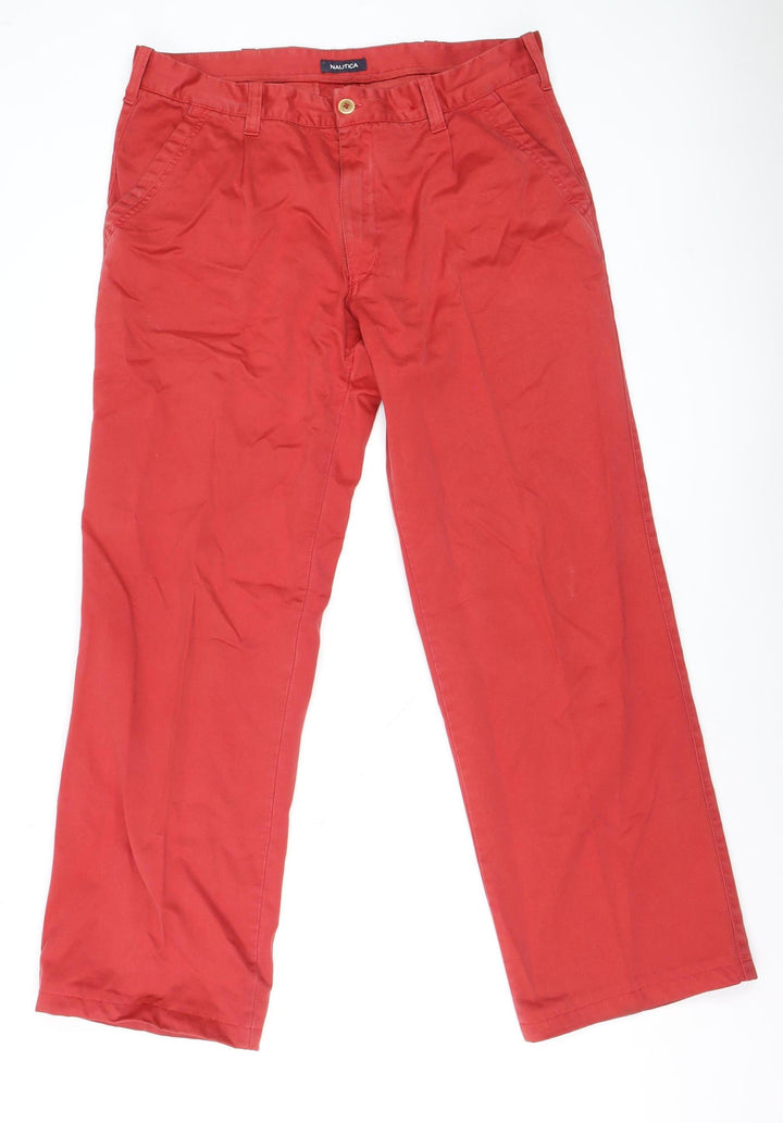 Nautica Men's Red Straight Fit Jeans Size 36 in Regular Cotton