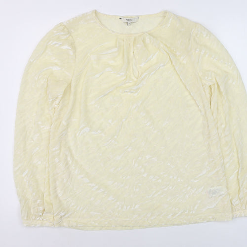 Next Women Ivory Lace Long Sleeve Tunic Blouse Size 14