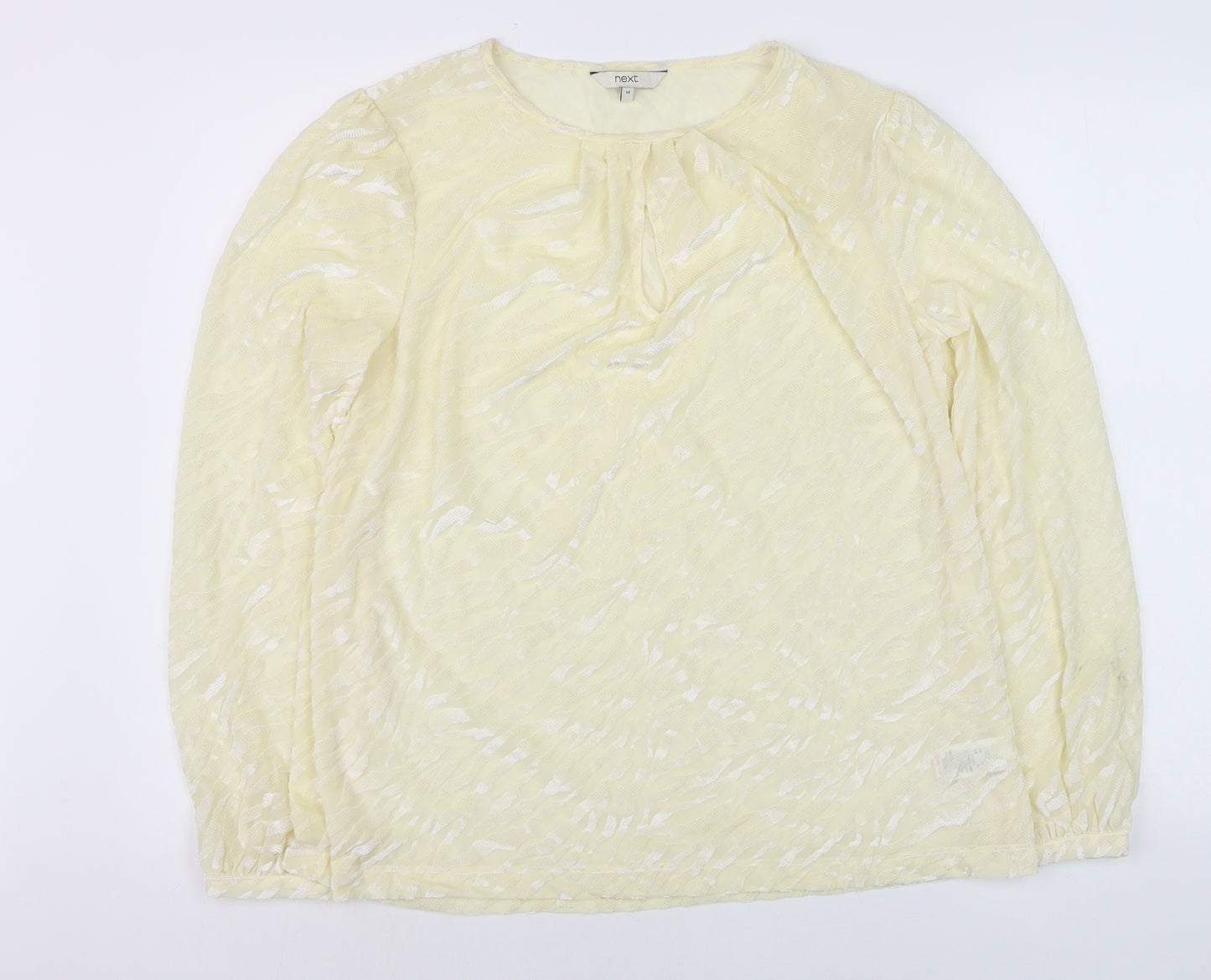 Next Women Ivory Lace Long Sleeve Tunic Blouse Size 14