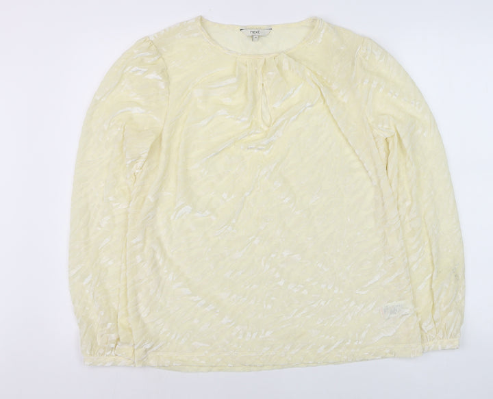 Next Women Ivory Lace Long Sleeve Tunic Blouse Size 14