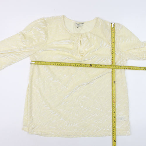 Next Women Ivory Lace Long Sleeve Tunic Blouse Size 14