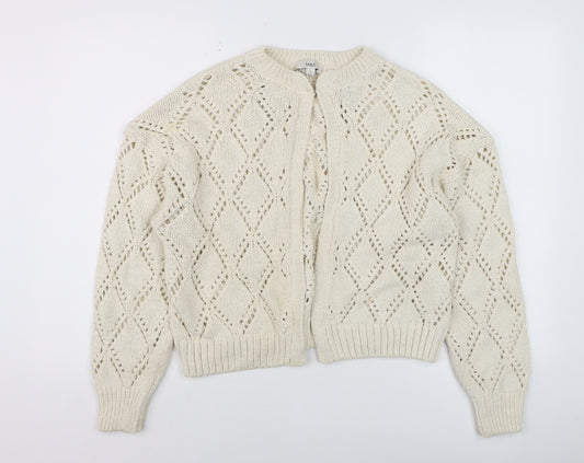 Marks and Spencer Womens Ivory Open-Knit Cardigan M