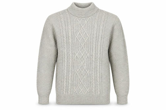 Front view of Next Men’s Beige Cable-Knit Roll Neck Jumper, size M
