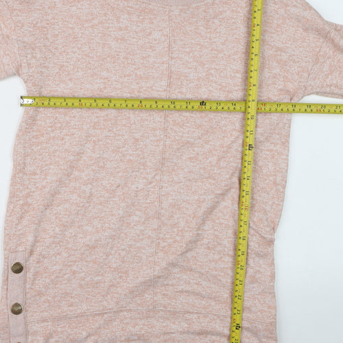 Next Women Beige Size 10 Knit Button Pullover Jumper