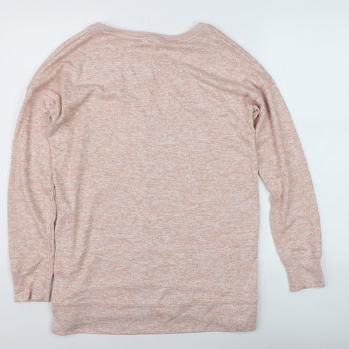 Next Women Beige Size 10 Knit Button Pullover Jumper