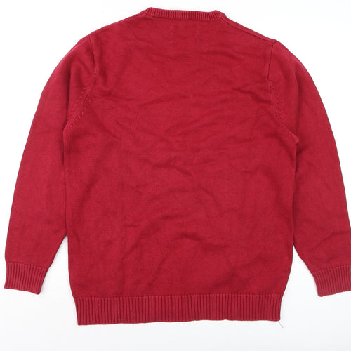 Maine New England Men's Red Cotton Crew Neck Jumper Size S