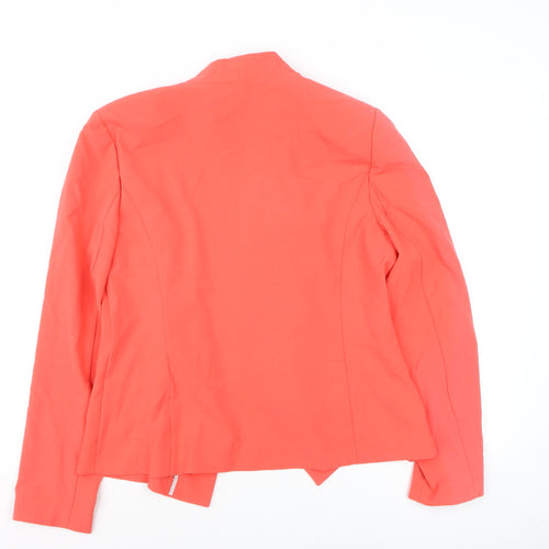 Marks and Spencer Women Orange Blazer Size 14 Regular Lightweight Jacket