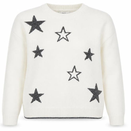 Marks and Spencer Women Ivory Star Knit Jumper Size L Crew Neck