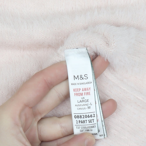 Marks and Spencer Womens Soft Pink L Pullover Knit Jumper