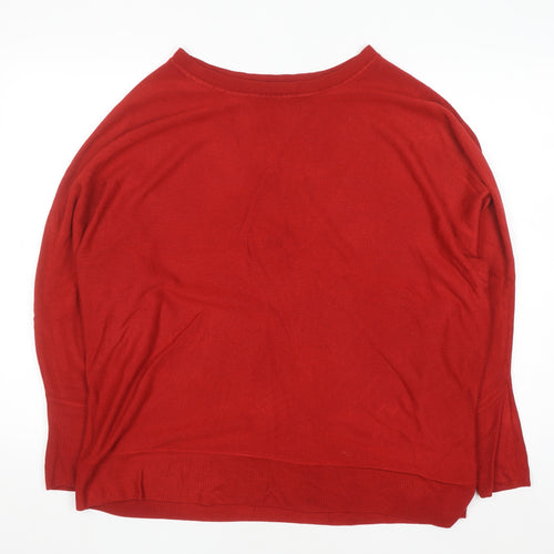 Marks and Spencer Women Red Size 20 Acrylic Crew Neck Jumper