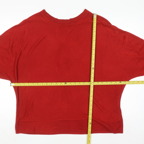 Marks and Spencer Women Red Size 20 Acrylic Crew Neck Jumper