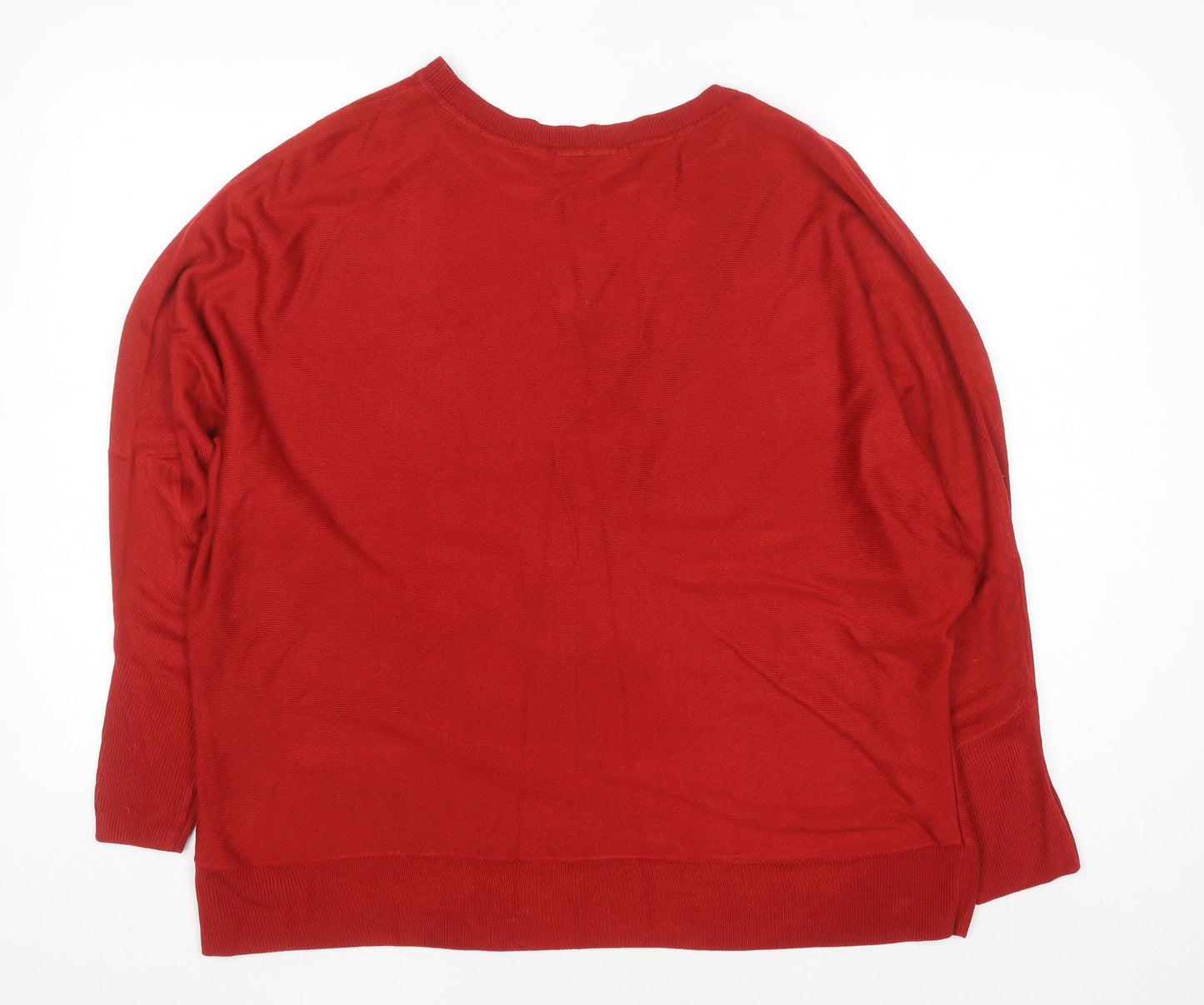 Marks and Spencer Women Red Size 20 Acrylic Crew Neck Jumper