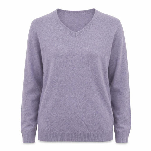 Tu Women Purple V-Neck Jumper 100% Cotton Size M