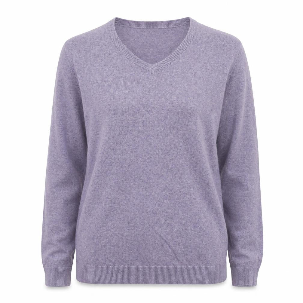 Tu Women Purple V-Neck Jumper 100% Cotton Size M