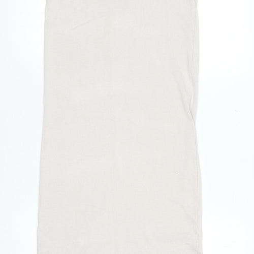 PrettyLittleThing Womens Beige Long Pencil Knit Skirt Size S
