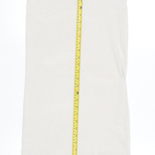 PrettyLittleThing Womens Beige Long Pencil Knit Skirt Size S