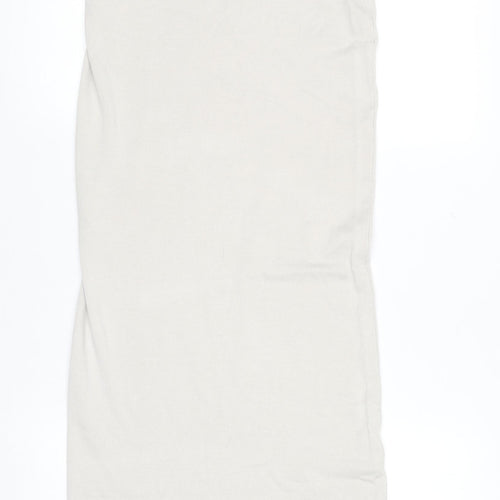 PrettyLittleThing Womens Beige Long Pencil Knit Skirt Size S