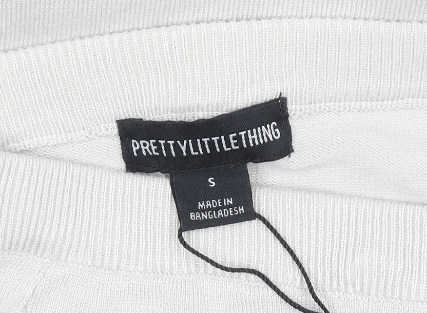 PrettyLittleThing Womens Beige Long Pencil Knit Skirt Size S