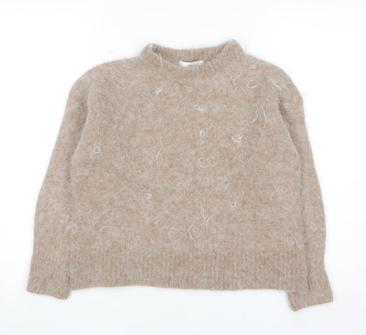 Marks and Spencer Women’s Beige Alpaca Wool High Neck Jumper M