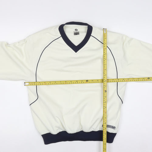 Prostar Teens Ivory V-Neck Long Sleeve Sweatshirt 30/32 Polyester Sportswear