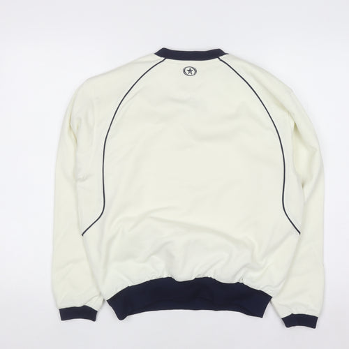 Prostar Teens Ivory V-Neck Long Sleeve Sweatshirt 30/32 Polyester Sportswear