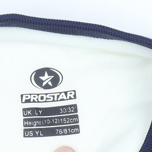 Prostar Teens Ivory V-Neck Long Sleeve Sweatshirt 30/32 Polyester Sportswear