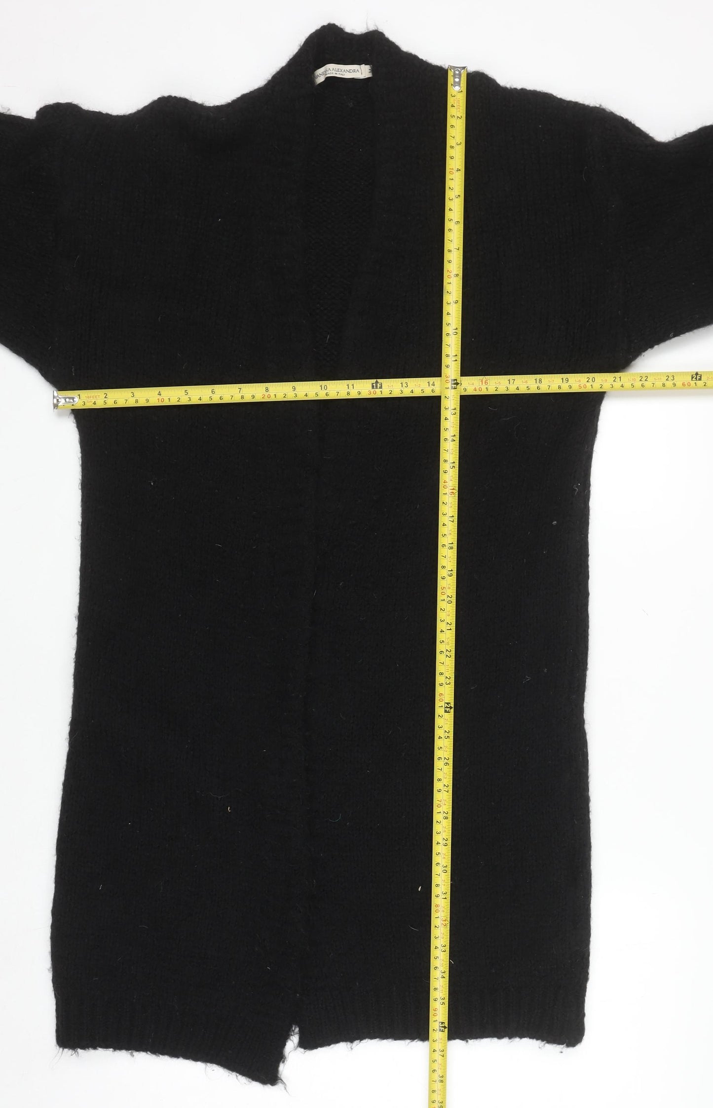 Vanessa Alexandra Women's Black Knit Long Cardigan M