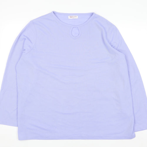 Bonmarché Women’s Purple Long Sleeve Keyhole Neck Jersey Top XL