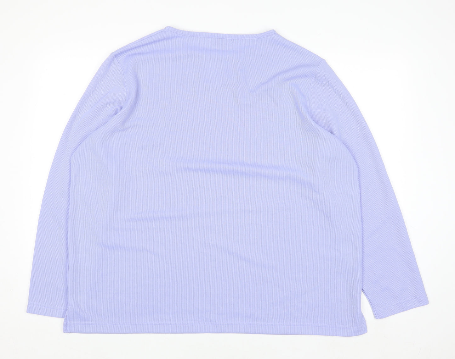 Bonmarché Women’s Purple Long Sleeve Keyhole Neck Jersey Top XL