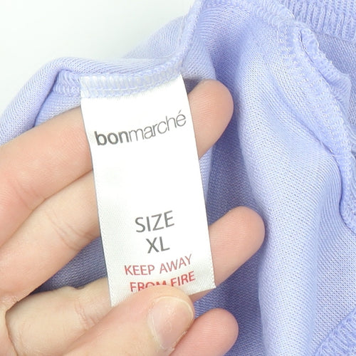 Bonmarché Women’s Purple Long Sleeve Keyhole Neck Jersey Top XL