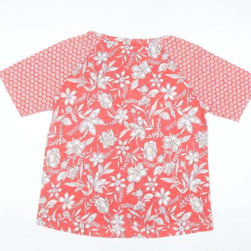 Marks and Spencer Women's Red Floral Raglan T-Shirt Size 14