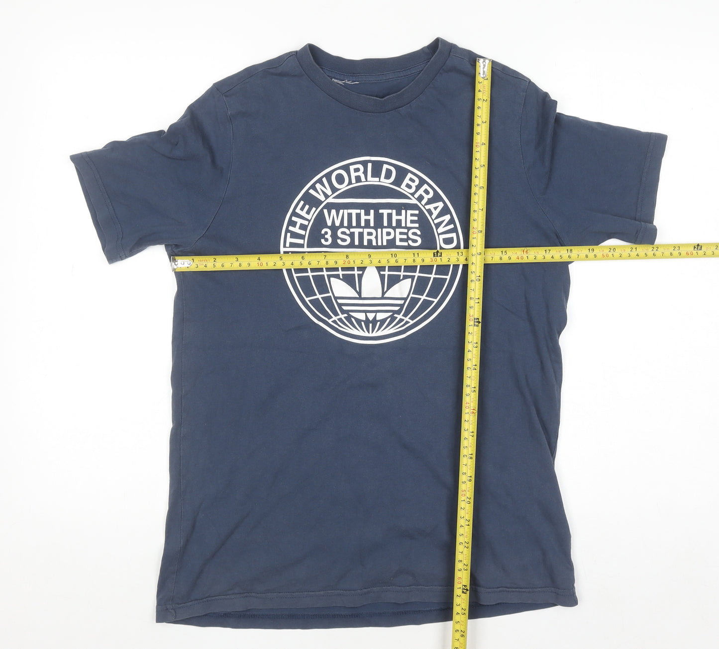 Adidas Boys Navy Blue Graphic Short Sleeve Crew Neck T-Shirt 13-14 Years