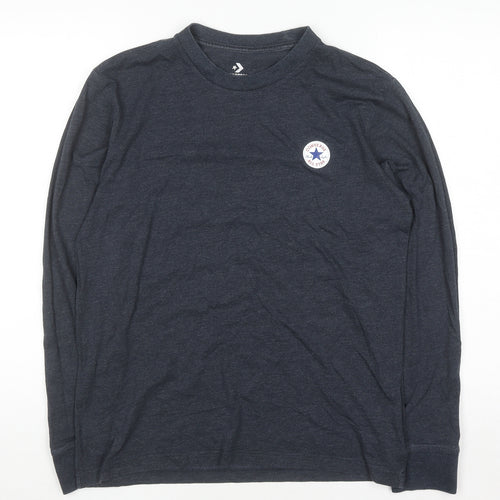 Converse Men's Blue Long Sleeve Crew Neck Casual Top Size S