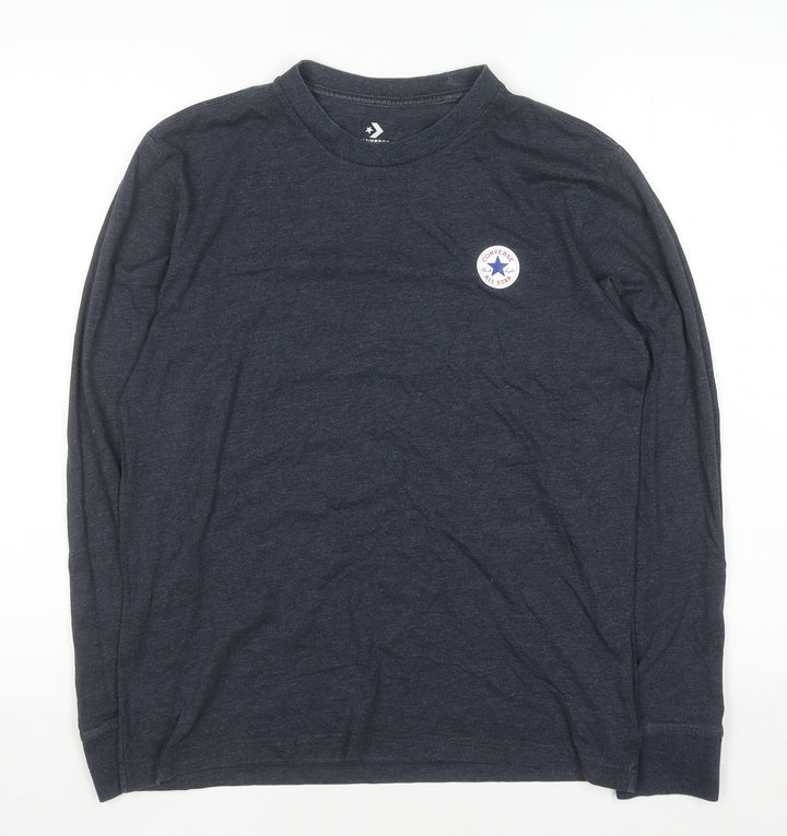 Converse Men's Blue Long Sleeve Crew Neck Casual Top Size S