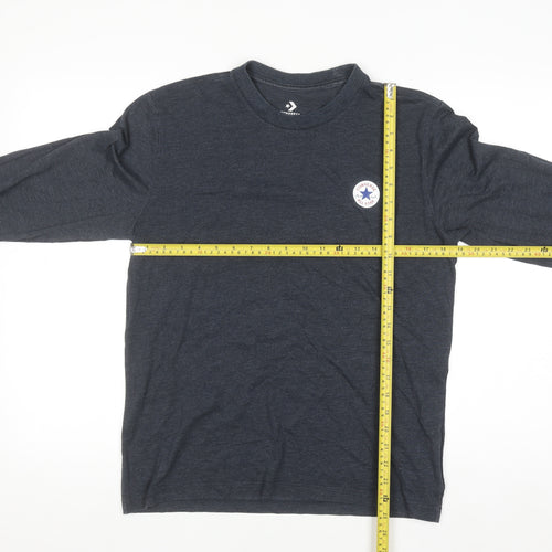 Converse Men's Blue Long Sleeve Crew Neck Casual Top Size S