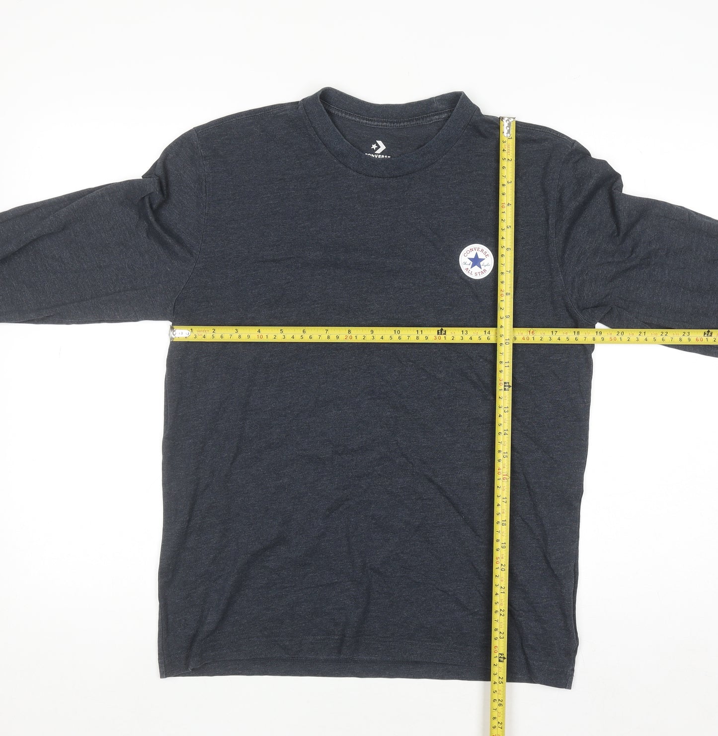 Converse Men's Blue Long Sleeve Crew Neck Casual Top Size S