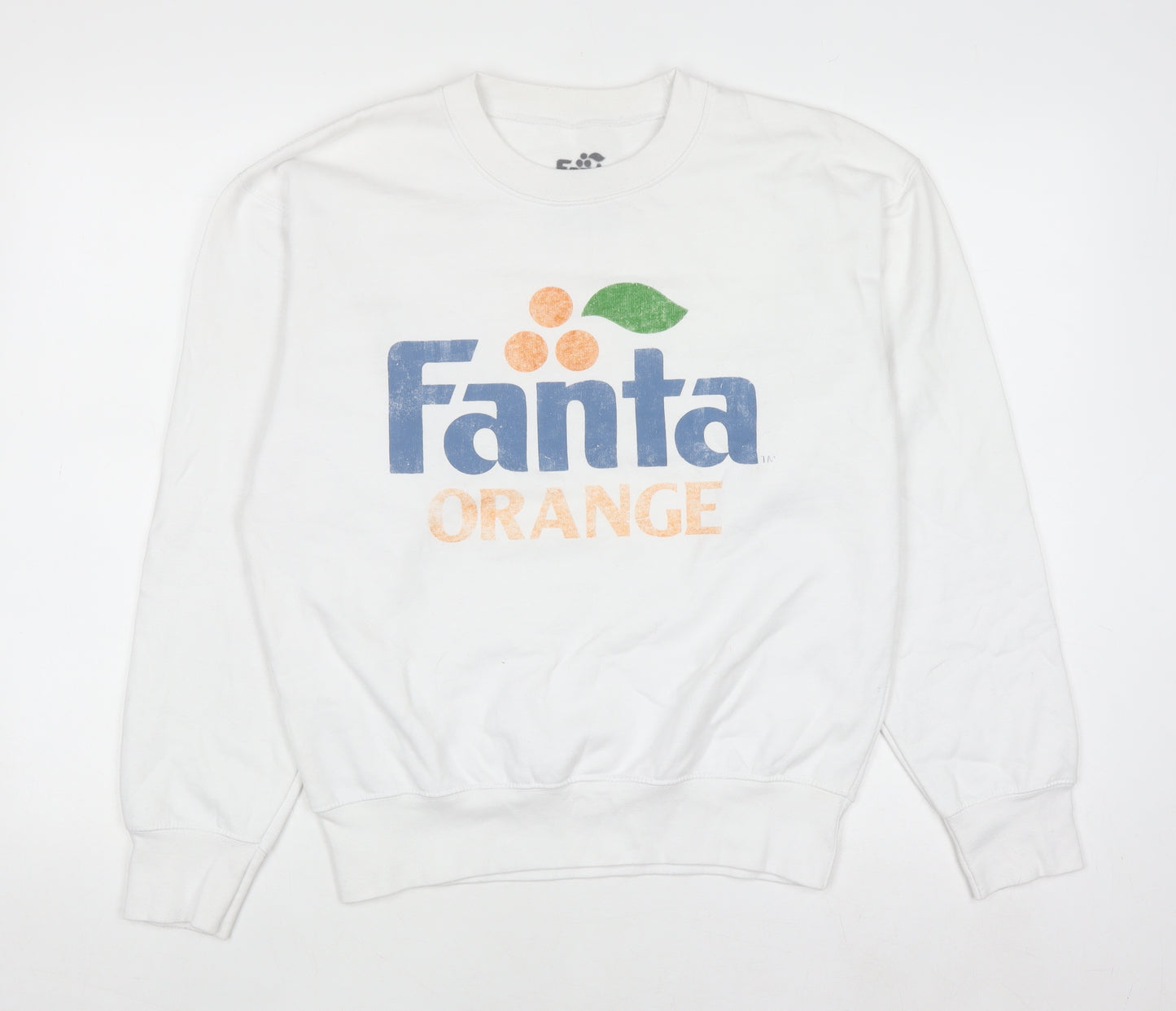 Fanta White XS Women's Graphic Crew Neck Pullover Sweatshirt