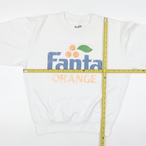 Fanta White XS Women's Graphic Crew Neck Pullover Sweatshirt