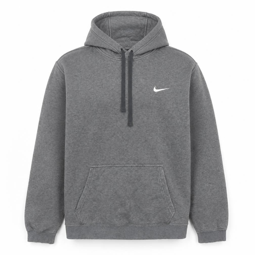 Front view of Nike Men's Grey Pullover Hoodie M Regular Fleece Sportswear
