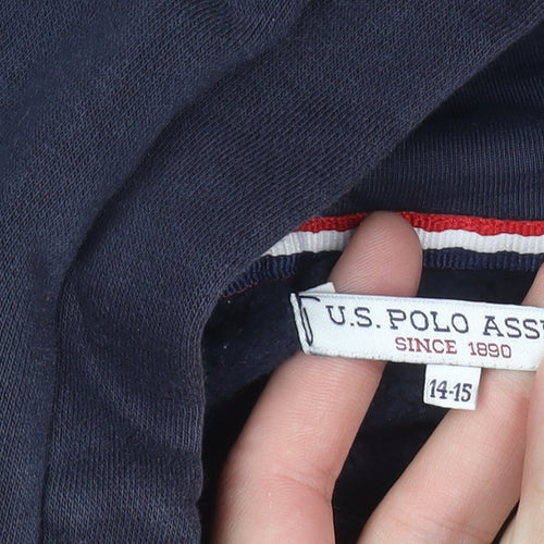 U.S. Polo Assn. Boys Navy Blue Pullover Hoodie Age 14-15 Years