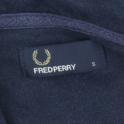 Fred Perry Men's Blue Full Zip Hoodie Size S Cotton Classic