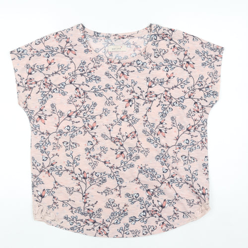 Marks and Spencer Per Una Women's Pink Floral Short Sleeve Blouse UK 14