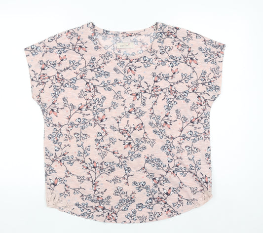 Marks and Spencer Per Una Women's Pink Floral Short Sleeve Blouse UK 14
