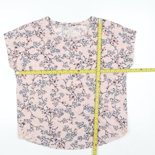 Marks and Spencer Per Una Women's Pink Floral Short Sleeve Blouse UK 14