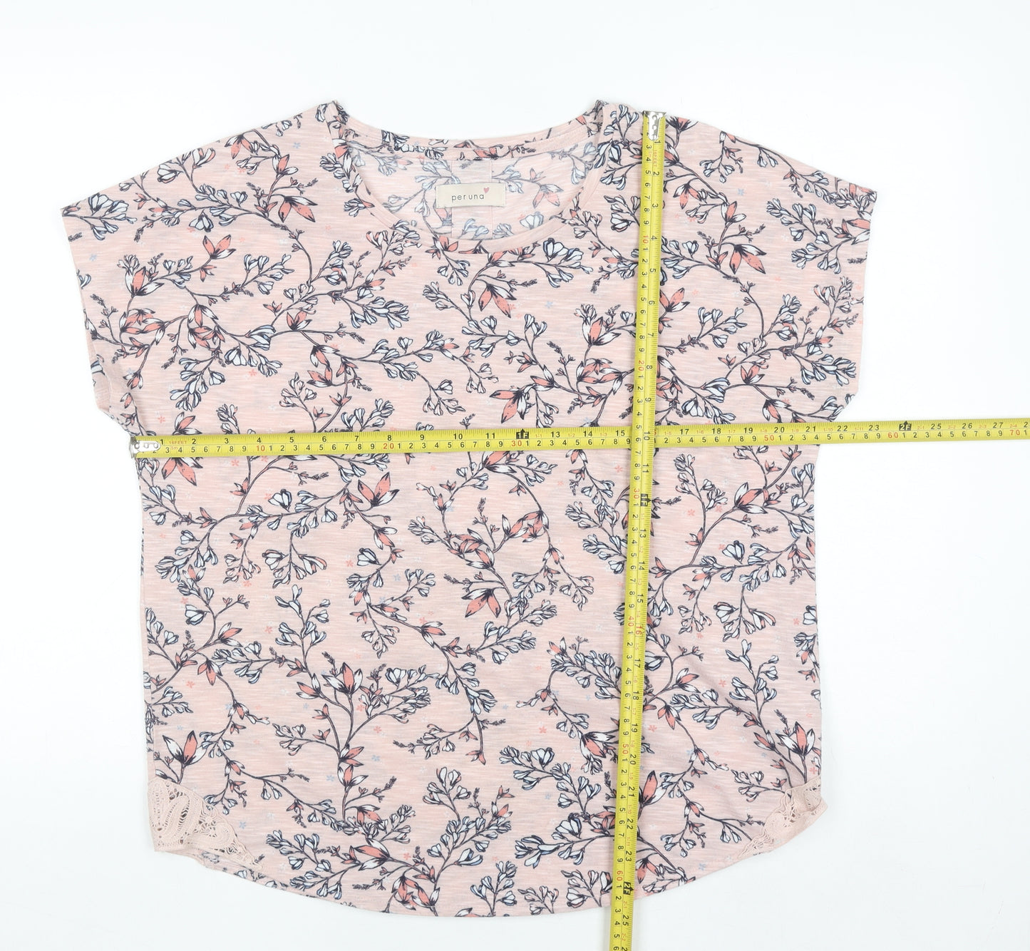 Marks and Spencer Per Una Women's Pink Floral Short Sleeve Blouse UK 14