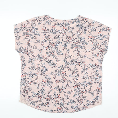 Marks and Spencer Per Una Women's Pink Floral Short Sleeve Blouse UK 14