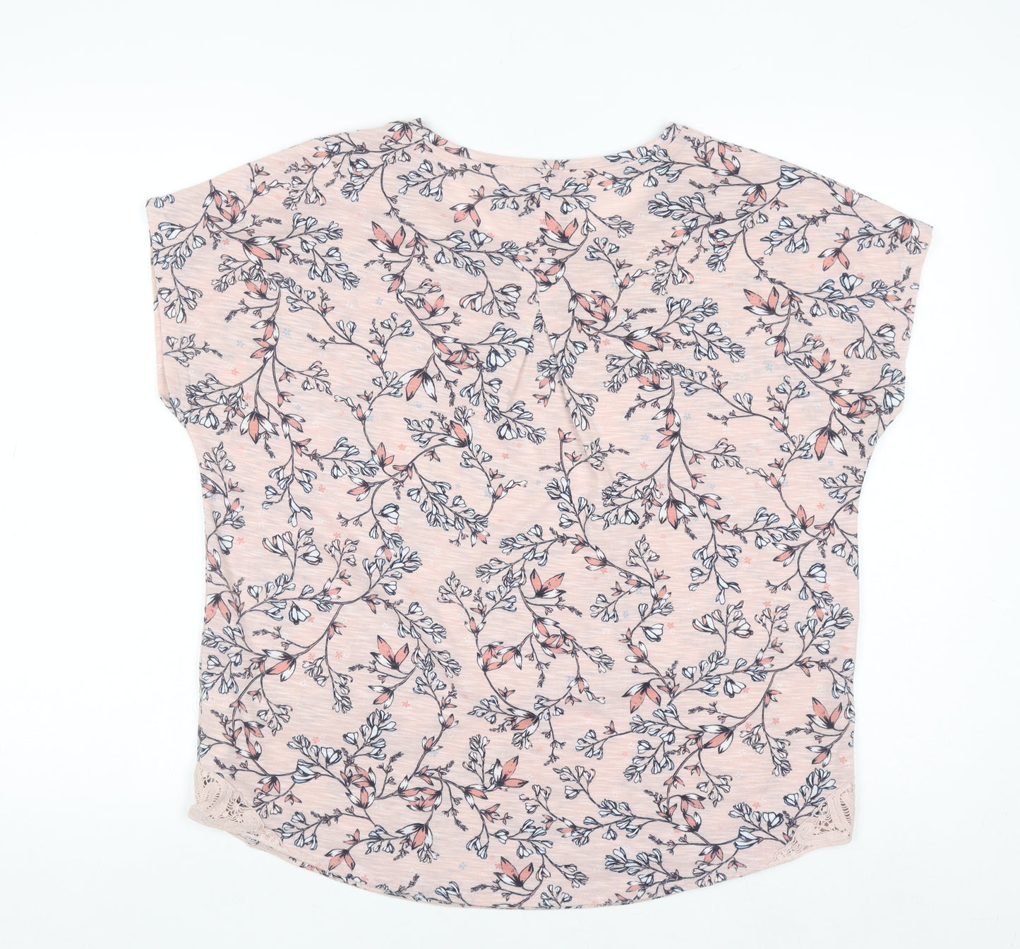 Marks and Spencer Per Una Women's Pink Floral Short Sleeve Blouse UK 14