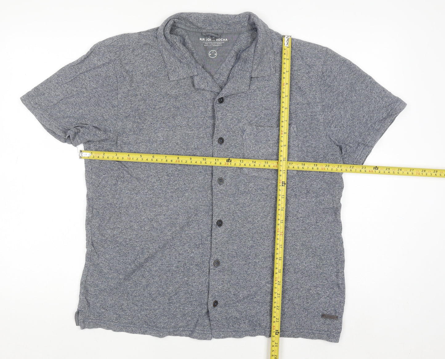RJR John Rocha Men’s Grey Cotton Short Sleeve Polo Shirt Size M