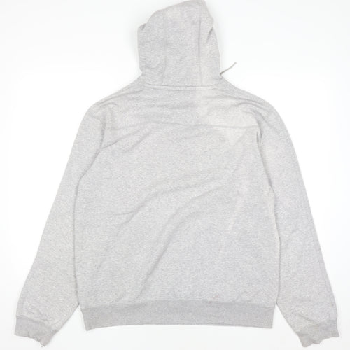 Adidas Men's Grey Pullover Hoodie Medium Logo Fleece Sweatshirt