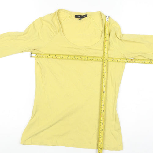 Laura Ashley Women’s Yellow Long Sleeve Cotton Stretch T-Shirt UK 8